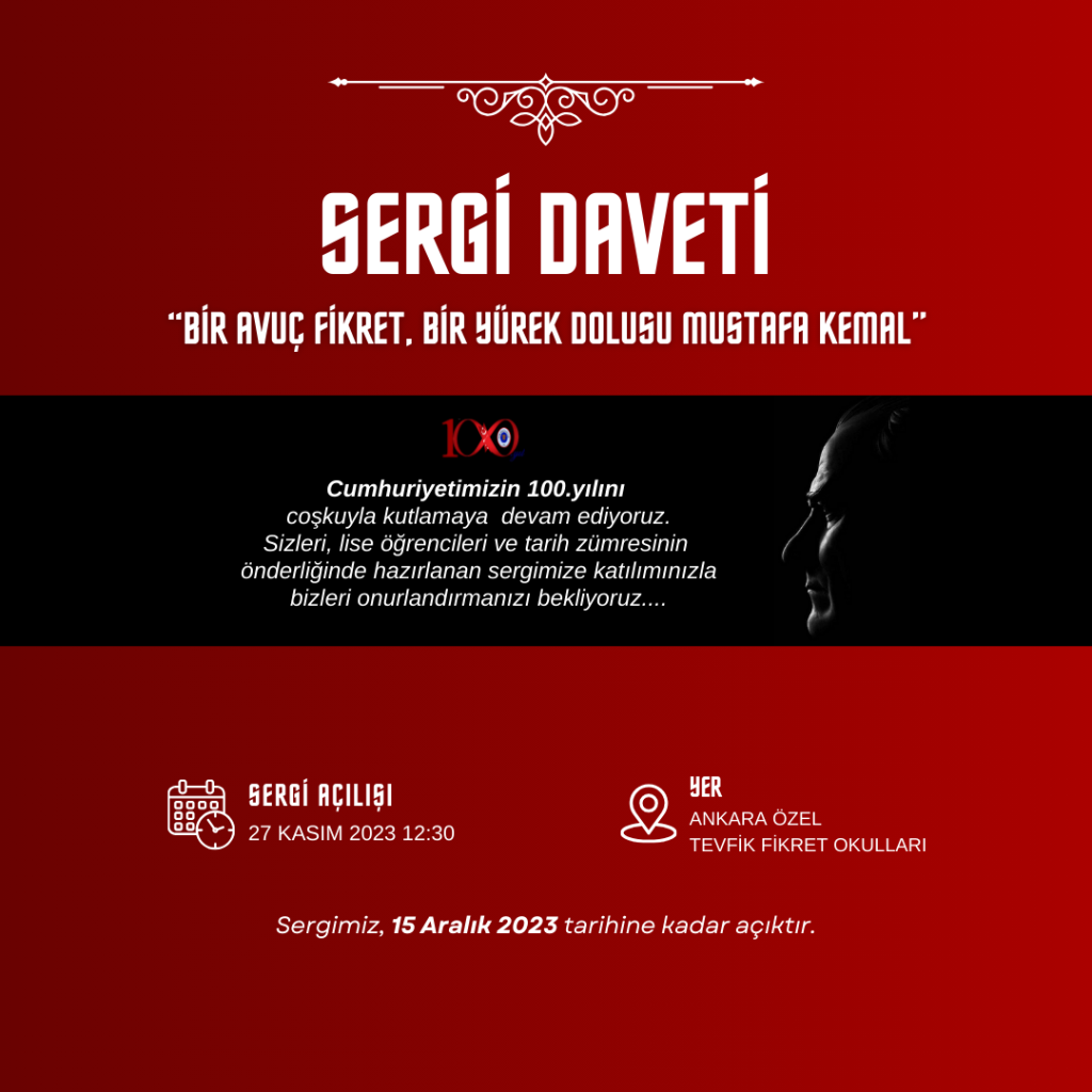 2023 Bir Avuç Fikret, Bir Yürek Dolusu Mustafa Kemal Sergi Daveti